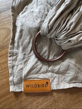 WildBird Natural Linen Ring Sling in Desert Lark with Bronze Rings